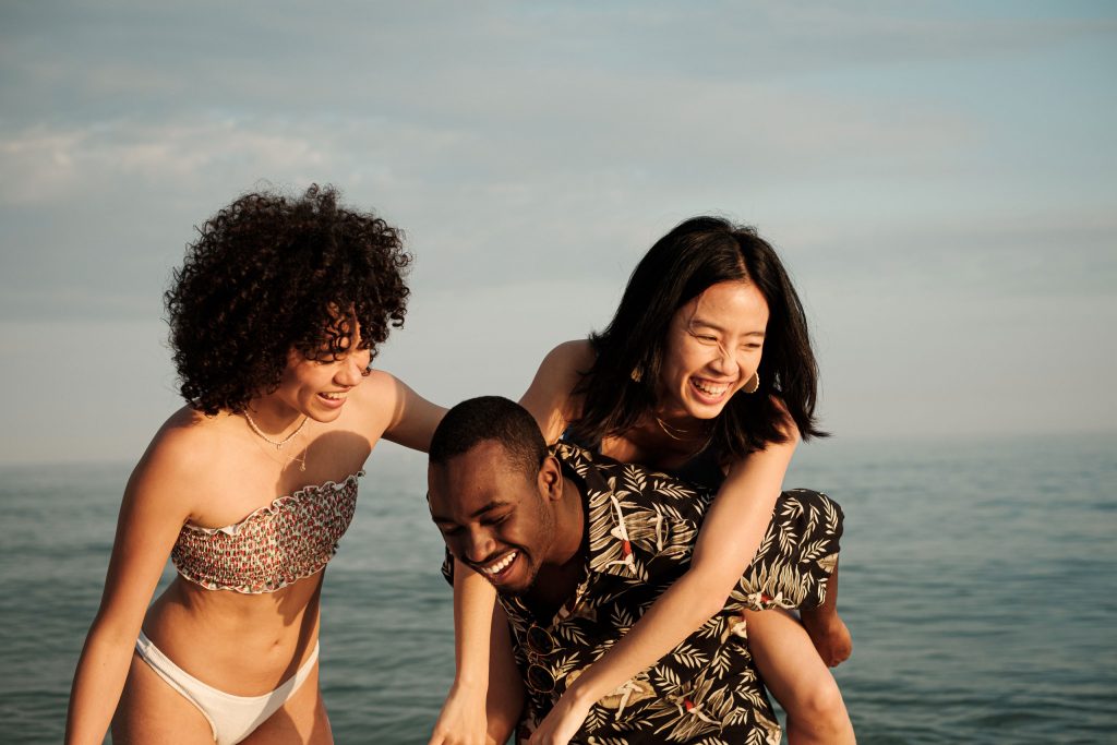 Group having fun at the beach