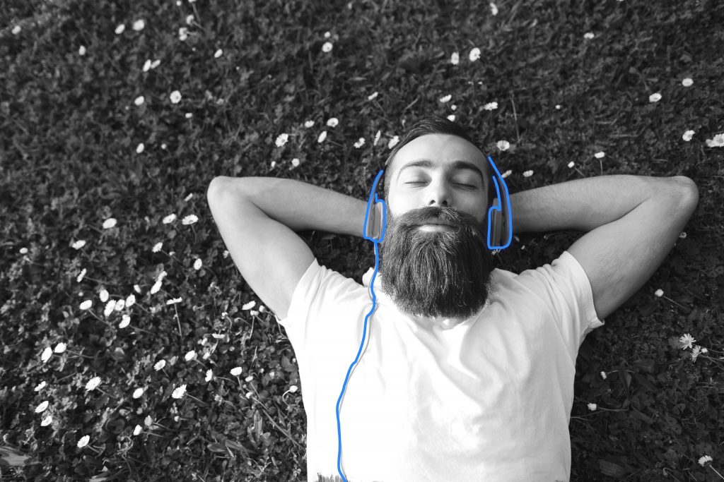 Man laying on grass