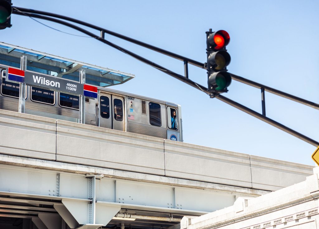 Wilson Red & Purple Line Stop